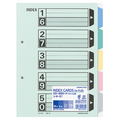 コクヨ カラー仕切カード(ファイル用・5山見出し) B5タテ 2穴 5色+扉紙 シキ-61 1パック(10組)