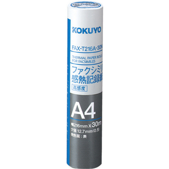 コクヨ ファクシミリ感熱記録紙 216mm×30m 芯内径0.5インチ FAX-T216A-30N 1セット(12本)