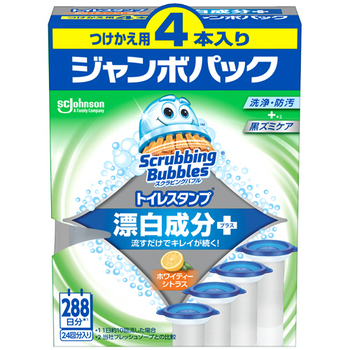 ジョンソン スクラビングバブル トイレスタンプクリーナー 漂白プラス ホワイティーシトラス つけかえ用 ジャンボパック 1パック(4本)