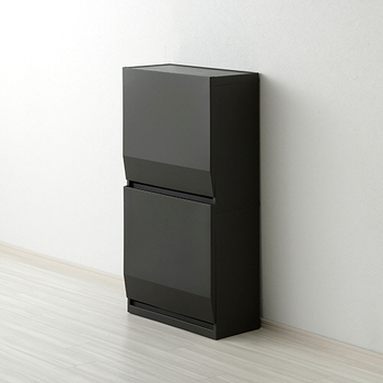 リス HOME&HOME 通路で使える分別ダストボックスワイド 2段 45L ダークグレー GPRB059 1台