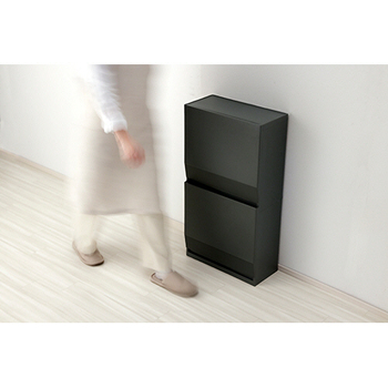 リス HOME&HOME 通路で使える分別ダストボックスワイド 2段 45L ダークグレー GPRB059 1台