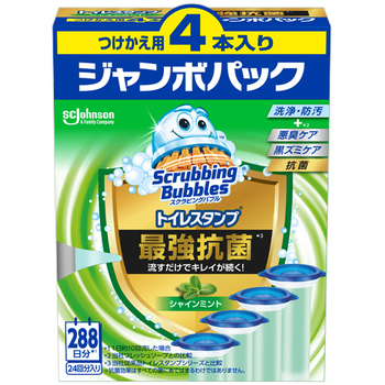 ジョンソン スクラビングバブル トイレスタンプクリーナー 最強抗菌 シャインミント つけかえ用 ジャンボパック 1パック(4本)