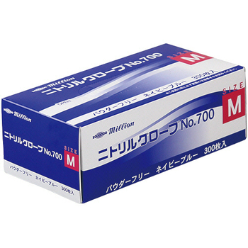 共和 ミリオン ニトリルグローブ パウダーフリー ネイビーブルー M NO.700-M 1セット(3000枚:300枚×10箱)