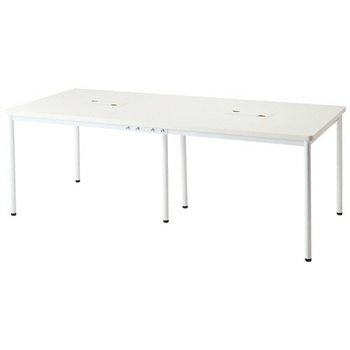 エランサ (N)会議用テーブル 幅2100×奥行900×高さ720mm ホワイト (組立設置込) LAT-2190-WHW 1台