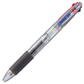 TANOSEE ノック式油性3色ボールペン(なめらかインク) 0.5mm (軸色:クリア) 1本