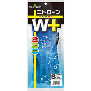 ショーワグローブ No.378Plus ニトローブ W+(ダブリュープラス) S ブルー NO.378PLUS-S 1セット(60双)