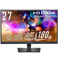 アイオーデータ 180Hz&WQHD対応27型ゲーミングモニター「GigaCrysta」 ブラック 5年保証 LCD-GDQ271JA 1台