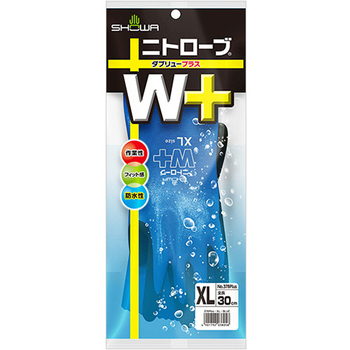 ショーワグローブ No.378Plus ニトローブ W+(ダブリュープラス) XL ブルー NO.378PLUS-XL 1セット(60双)