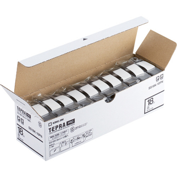 キングジム テプラ PRO テープカートリッジ 18mm 白/黒文字 エコパック SS18K-10PN 1パック(10個)