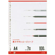 マルマン 書きやすいルーズリーフ A4 30穴 メモリ入7mm罫 L1100H 1セット(500枚:100枚×5パック)