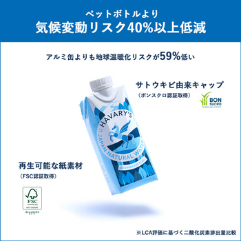 ハバリーズ JAPAN NATURAL WATER 330ml 紙パック 1ケース(12本)