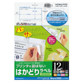 コクヨ プリンタを選ばない はかどりラベル(ワープロ仕様) A4 汎用タイプ・ミリ改行 12面 42×84mm KPC-E80187N 1冊(20シート)