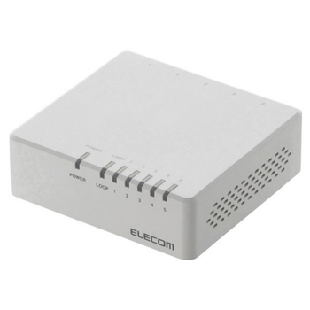 エレコム 100BASE-TX対応 スイッチングハブ 5ポート プラスチック筐体 ホワイト RoHS指令準拠(10物質) EHC-F05PA-W 1台