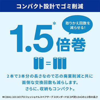 ニトムズ コロコロ プロフェッショナルクリーナー スタンダード スカットカット スペアテープ 幅160mm×110周巻 CC0006 1パック(2巻)