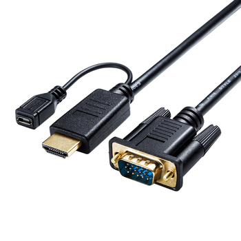 サンワサプライ HDMI-VGA変換アダプタケーブル ブラック 1m KM-HD24V10 1本