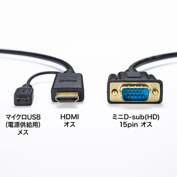 サンワサプライ HDMI-VGA変換アダプタケーブル ブラック 3m KM-HD24V30 1本