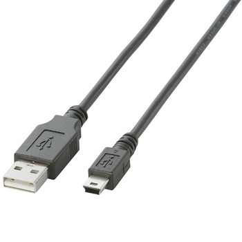 エレコム USB2.0ケーブル (A)オス-mini(B)オス ブラック 0.5m RoHS指令準拠(10物質) U2C-M05BK 1本
