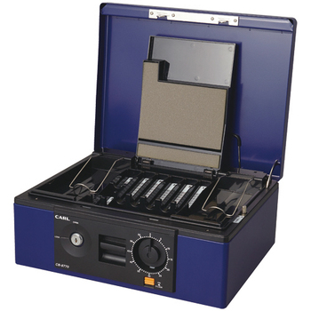 カール事務器 キャッシュボックス A4 W349×D276×H134mm ブルー CB-8770-B 1台