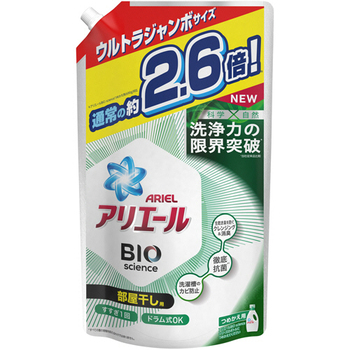 P&G アリエール バイオサイエンスジェル 部屋干し用 つめかえ用 ウルトラジャンボ 1800g 1パック