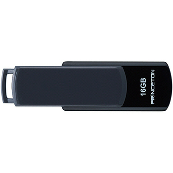 プリンストン USBフラッシュメモリー 回転式キャップレス 16GB グレー/ブラック PFU-T3UT/16GA 1個