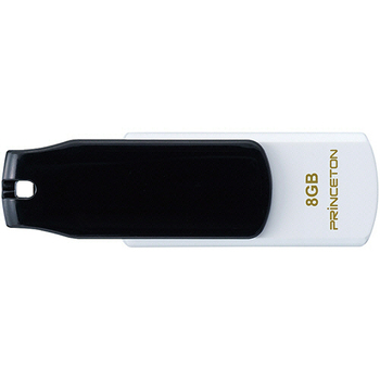 プリンストン USBフラッシュメモリー ストラップ付き 8GB ブラック/ホワイト PFU-T3KT/8GBKA 1個