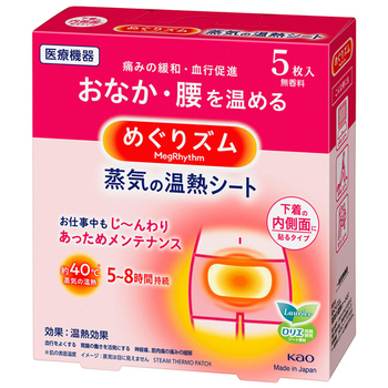 花王 めぐりズム 蒸気の温熱シート 下着の内側面に貼るタイプ 1箱(5枚)