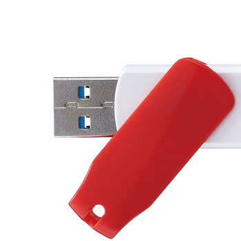 プリンストン USBフラッシュメモリー ストラップ付き 32GB レッド/ホワイト PFU-T3KT/32GMGA 1個