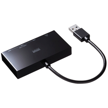 サンワサプライ USB3.1 Gen1 ハブ付き ギガビットLANアダプタ ブラック USB-3H322BK 1個