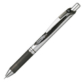 ぺんてる ゲルインクボールペン ノック式エナージェル 0.5mm 黒 (軸色 シルバー) BLN75Z-A 1本