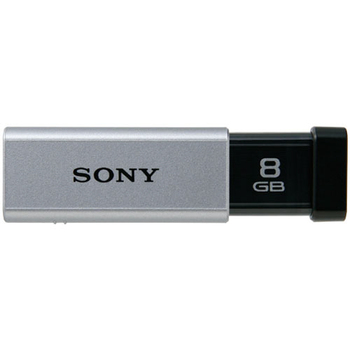 ソニー USBメモリー ポケットビット Tシリーズ 8GB シルバー キャップレス USM8GT S 1個