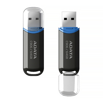 A-DATA C906 小型USBフラッシュドライブ 64GB ブラック AC906-64G-RBK 1個