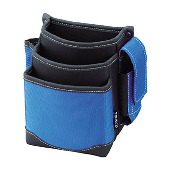 TRUSCO 腰袋(3段・携帯電話ホルダー付) ブルー TWP3-BL 1個