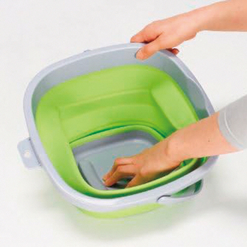 コジット 薄く畳めるバケツ 10L グリーン 1個