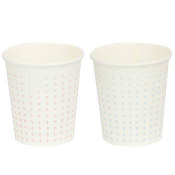 ファーストレイト ペーパーカップ ロースタッキング仕様 クリスタル(ブルー&ピンク) 150ml(5オンス) FR-5380 1パック(3000個)