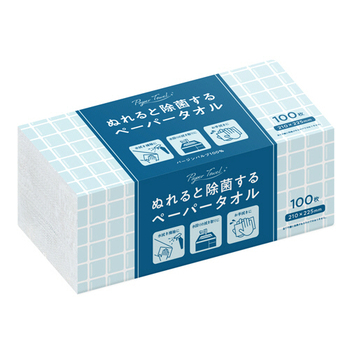 クラフトマン 濡れると除菌するペーパータオル PT-WET-100 1パック(100枚)
