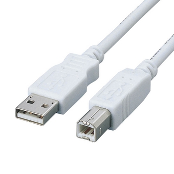 エレコム フェライトコア内蔵USB2.0対応ケーブル (A)オス-(B)オス 3.0m ホワイト USB2-FS3 1本