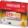マクセル データ用DVD+RW 片面4.7GB 1-4倍速 ホワイトプリンタブル スリムケース D+RW47PWB.S1P5S A 1パック(5枚)