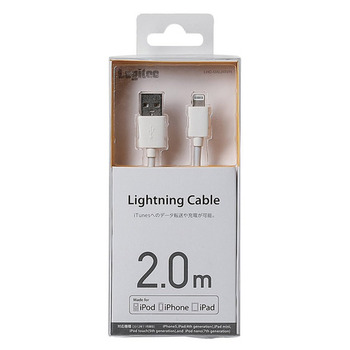 ロジテック Lightningコネクタ対応 充電・データ転送ケーブル Lightningオス-USB(A)オス ホワイト 2.0m LHC-UAL20WH 1本
