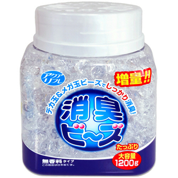 ライオンケミカル アクアリフレ 消臭ビーズ 無香料 本体 大容量 1200g 1個