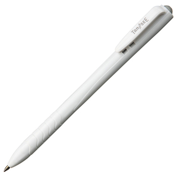 TANOSEE ノック式油性ボールペン 0.7mm 黒 (軸色:白) 1箱(10本)