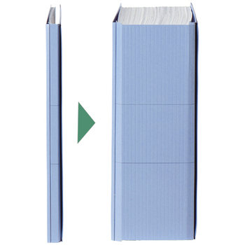 TANOSEE 背幅伸縮フラットファイル(PPラミ表紙) A4タテ 1000枚収容 背幅18-118mm ブルー 1冊