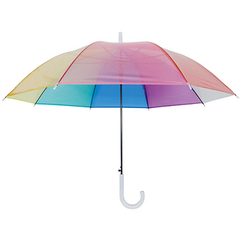 ラクスルクラフツ ジーナス レインボーアンブレラ クリアジャンプ 60cm 8本骨 90203001 1本