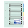 コクヨ カラー仕切カード(ファイル用・5山見出し) A4タテ 4穴 5色+扉紙 シキ-64 1パック(10組)