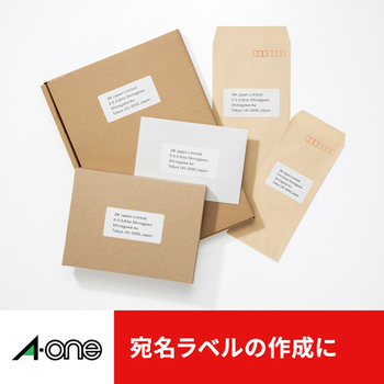 エーワン ラベルシール[プリンタ兼用] 強粘着タイプ マット紙・ホワイト A4 12面 86.4×42.3mm 四辺余白付 78612 1冊(100シート)