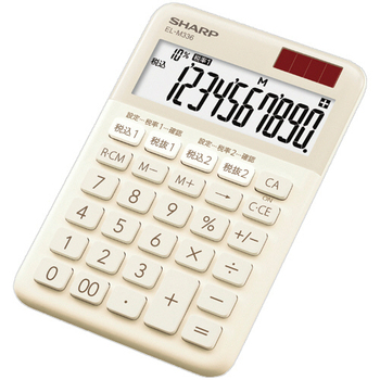 シャープ カラー・デザイン電卓 10桁 ミニナイスサイズ ベージュ系 EL-M336-CX 1台