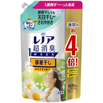 P&G レノア 超消臭1week 部屋干し おひさまの香り つめかえ用 超特大 1520ml 1個