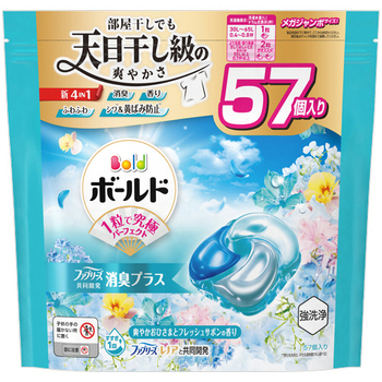 P&G ボールド ジェルボール4D 爽やかフレッシュフラワーサボンの香り つめかえ用 メガジャンボ 1パック(57個)