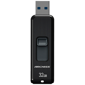 アーキス USB3.2(Gen1) スライド式フラッシュメモリ 32GB ブラック AS-032GU3-PSB 1個