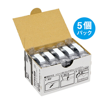 キングジム テプラ PRO テープカートリッジ しっかり貼れてはがせるラベル 12mm 白/黒文字 SS12KEW-AL-5P 1パック(5個)