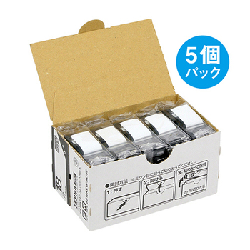 キングジム テプラ PRO テープカートリッジ しっかり貼れてはがせるラベル 18mm 白/黒文字 SS18KEW-AL-5P 1パック(5個)